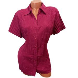 1X East 5th button down blouse top fuschia pink